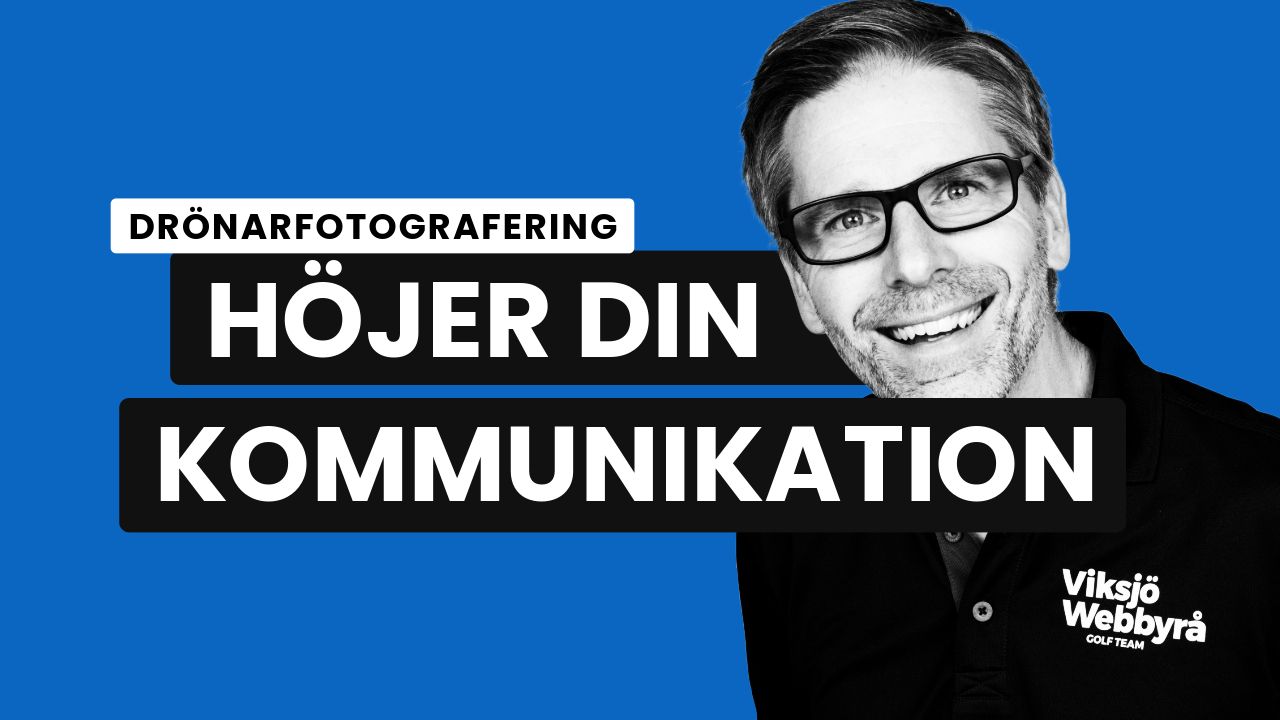 Bild med texten Drönarfotografering höjer din kommunikation