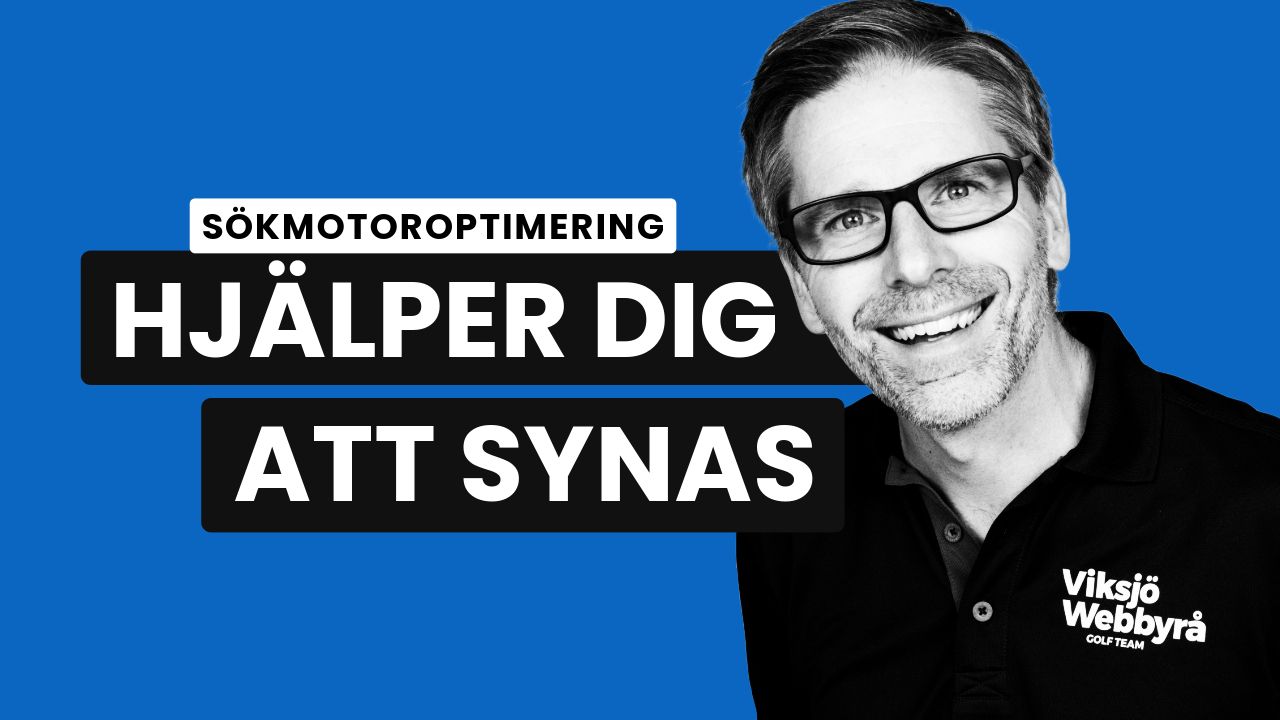 Bild med texten Sökmotoroptimering hjälper dig att synas.
